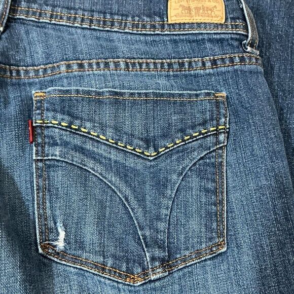 Levi’s Medium Wash Distressed Straight Leg 505 Jeans Size 12 L/C - Picture 6 of 9